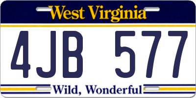 WV license plate 4JB577