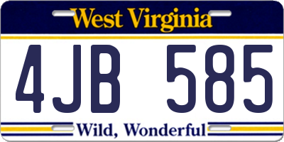 WV license plate 4JB585
