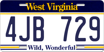 WV license plate 4JB729
