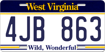 WV license plate 4JB863