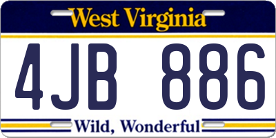 WV license plate 4JB886