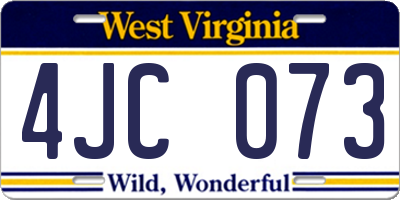 WV license plate 4JC073
