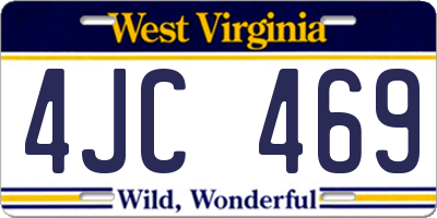 WV license plate 4JC469