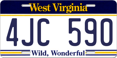 WV license plate 4JC590