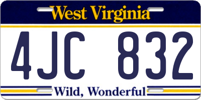 WV license plate 4JC832