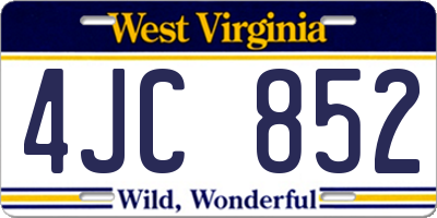 WV license plate 4JC852