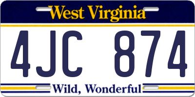 WV license plate 4JC874
