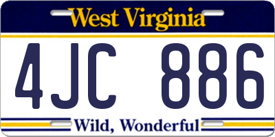 WV license plate 4JC886