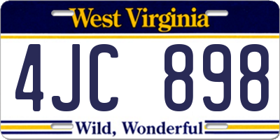 WV license plate 4JC898