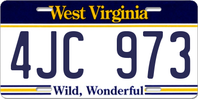 WV license plate 4JC973