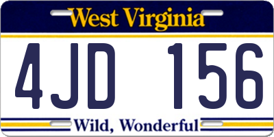 WV license plate 4JD156