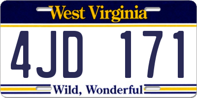 WV license plate 4JD171