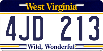 WV license plate 4JD213