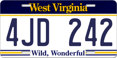 WV license plate 4JD242