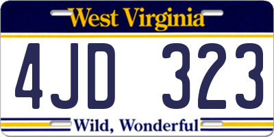 WV license plate 4JD323