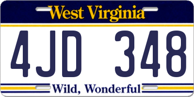WV license plate 4JD348