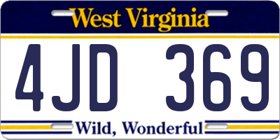 WV license plate 4JD369