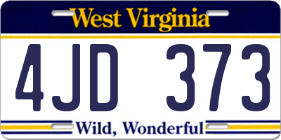 WV license plate 4JD373