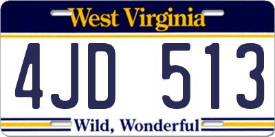 WV license plate 4JD513