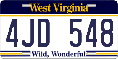 WV license plate 4JD548