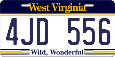 WV license plate 4JD556