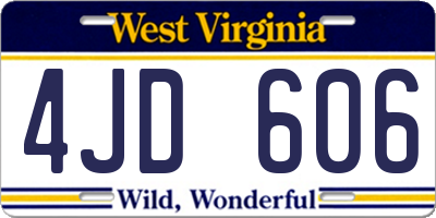 WV license plate 4JD606