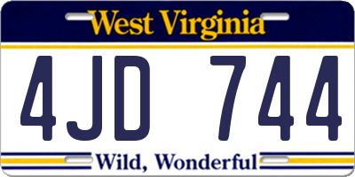 WV license plate 4JD744