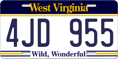 WV license plate 4JD955