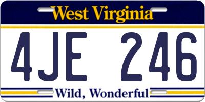 WV license plate 4JE246