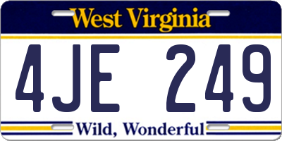 WV license plate 4JE249