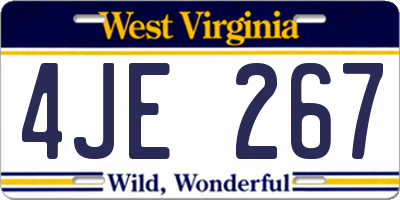 WV license plate 4JE267