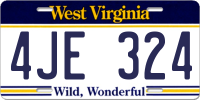 WV license plate 4JE324