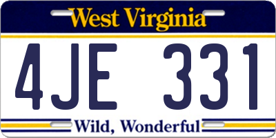 WV license plate 4JE331