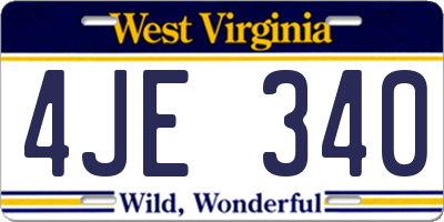 WV license plate 4JE340