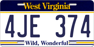 WV license plate 4JE374