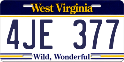 WV license plate 4JE377