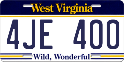 WV license plate 4JE400