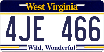 WV license plate 4JE466