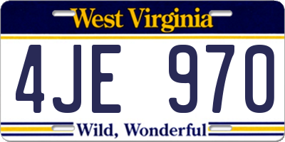 WV license plate 4JE970