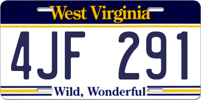 WV license plate 4JF291