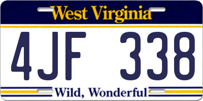 WV license plate 4JF338