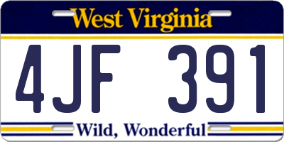 WV license plate 4JF391