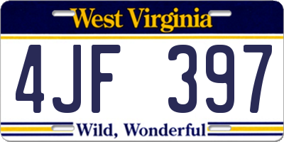 WV license plate 4JF397