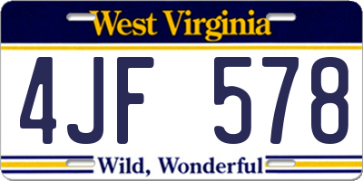 WV license plate 4JF578