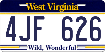 WV license plate 4JF626