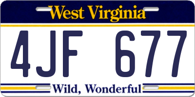 WV license plate 4JF677