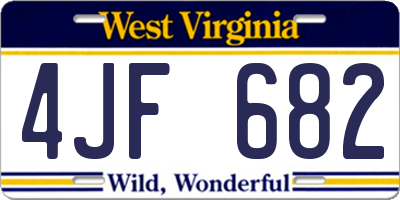 WV license plate 4JF682