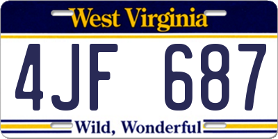 WV license plate 4JF687