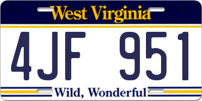 WV license plate 4JF951