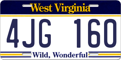 WV license plate 4JG160